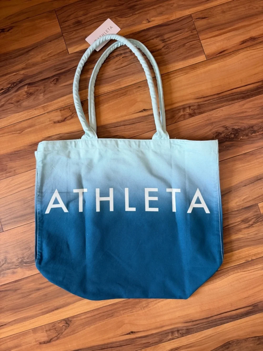 NWT Athleta Light-to-Dark Blue Ombre Canvas Tote